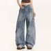 Trendy American Silhouette Scimitar Jeans Men's High Street Design Pants Washed Straight Wide-leg Trousers_mkmklike.com