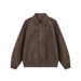PU American Retro Rivet Jacket For Men Women, Spring And Autumn Style, Turn-down Collar Baseball Jacket, Melard Couple_mkmklike.com