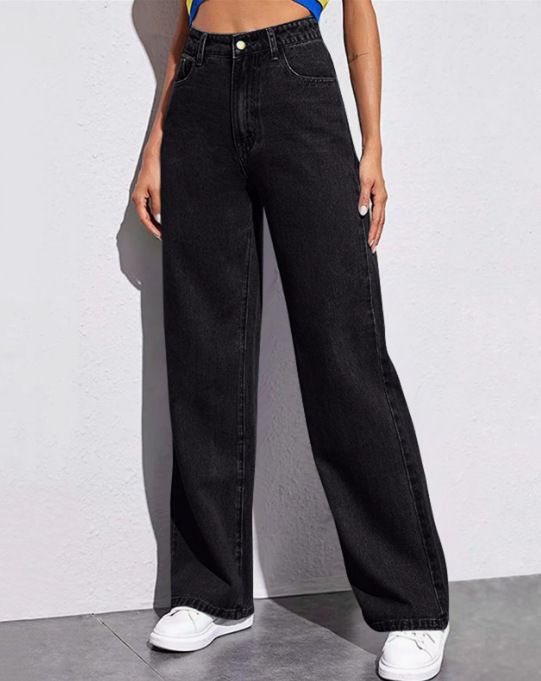 Women's Straight Washed Jeans Loose Casual Fashion Retro Trousers Versatile Denim Pants_mkmklike.com