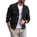 Loom European And American Style Solid Color Cross-Border Plus Size Jacket Autumn Winter Coat Turn-Down Collar Denim Slim Fit_mkmklike.com