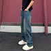 Men's Trendy Retro Style Curved Jeans High Street Cool And Stylish Cleanfit Straight Leg Flared Trousers_mkmklike.com