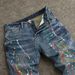 Men's Distressed Slim Fit Jeans – Vintage Washed Blue Denim With Paint Splatter & Stretch Comfort (28-38, Streetwear Essential)_mkmklike.com