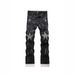 Retro Star Embroidered Flared Jeans – Vintage 90s Streetwear Denim With Distressed Paint Splatter & Stretch Comfort_mkmklike.com