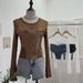 Women's Clothing Girl Design Mesh Splicing Denim Top Long Sleeved Bottoming Shirt Slim Short Niche T Shirt_mkmklike.com