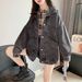 Chicco Gray Denim For Female Students Korean Version Loose Plus Size Women's Jacket Hot-Selling High-End Clothing Top_mkmklike.com