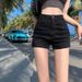 Women's High-Waisted Slimming Denim Shorts A-Line Tight Fit Trendy Sexy Hip Hugging Straight Leg Stretchy Hot Pants For Outdoor Wear_mkmklike.com