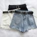 High-Waisted Slimming Ripped Denim Shorts for Women Korean Style Loose Fitting Wide Leg A-Line Hot Pants Perfect for Summer 2020_mkmklike.com