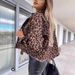 Women's Clothing Fashion Leopard Print Denim Jacket - Relaxed Fit Short Sleeve Casual Blouse For Daily Wear_mkmklike.com