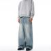 Men's American Classic Washed Denim Jeans Cat Whisker Blade Cuts Baggy Tapered Loose Fit Straight Leg Jeans for Men And Women_mkmklike.com