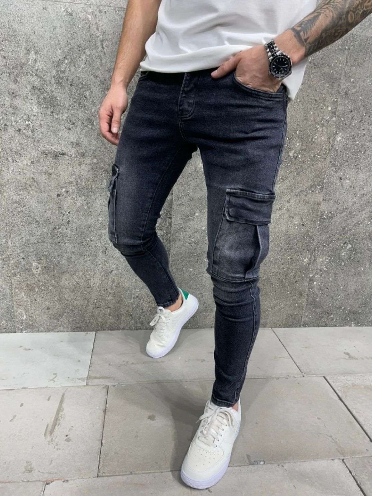 Men's Slim Fit Stretch Denim Jeans - Comfortable Straight Leg Casual Pants With Classic Wash For Everyday Wear_mkmklike.com
