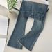 High Waist Stretch Flared Jeans For Women - Vintage Washed Denim With Raw Hem & Bootcut Design_mkmklike.com