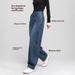 Clair Clair Scimitar Jeans For Women 2025 New Autumn Winter Wide Leg Loose Retro Blue Petite High Waist Straight Scythe Pants_mkmklike.com