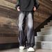 Men's Retro Tie Dye Jeans Washed Gradient High Street Vibe Slightly Flared Wide Leg Casual Trousers Spring Style_mkmklike.com