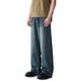 Men's Clothing Men's Wide Leg Jeans – Lightweight Cotton, High Street Fashion, Relaxed Fit, Straight Cut, Vintage Blue/Black/Classic Blue_mkmklike.com