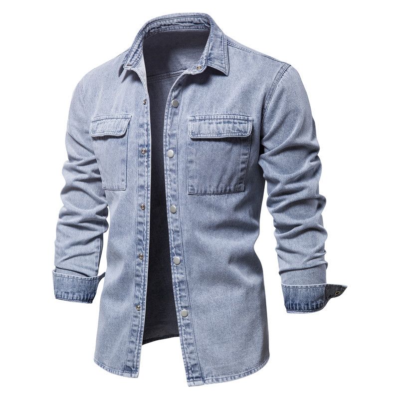 Spring And Autumn Men's Denim Jacket Trend European And American Casual Washed Top Versatile Spring And Autumn_mkmklike.com