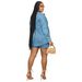 AL250 Women's Denim Suit Jacket And Shorts Two-Piece Set For Autumn_mkmklike.com
