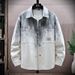 Men's Gradient Color Long Sleeve Jacket Spring Autumn Trendy Brand Casual Chinese Style Shirt Youthful Cool Denim_mkmklike.com