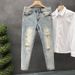 Men's Slim Fit Stretch Jeans - Washed Denim Straight Leg Trousers With Elastic Comfort For Casual & Trendy Look_mkmklike.com
