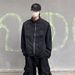 Small Niche Silhouette Shoulder Padded Denim Jacket Men's Short Standing Collar Jacket_mkmklike.com