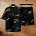 Men's Clothing summer sports men's five point short sleeved running basketball uniforms casual loose T shirt shorts two piece suit_mkmklike.com