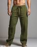 New 2026Men's Cotton Linen Casual Pants Comfortable Straight Leg Drawstring Waist Plus Size Loose Fit S-4XL_mkmklike.com