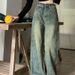Women's Clothing Vintage Washed Wide-Leg Jeans – High-Waisted Distressed Denim Pants For Women (S-2XL)_mkmklike.com