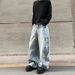 Cleanfit Retro Whiskered Knife Jeans High Street Casual Straight Leg Wide Loose Pants For Men And Women Trendy American Style_mkmklike.com