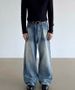 American Retro Vintage Jeans – Unisex Baggy Wide-Leg Denim Pants, Cleanfit Straight Cut For Men & Women (Vintage Blue/Black, S-XXL)_mkmklike.com
