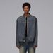 Men's Clothing Washed Distressed Denim Jacket Vintage Washed Denim Jacket For Men - Relaxed Fit Casual Distressed Coat With Frayed Details_mkmklike.com
