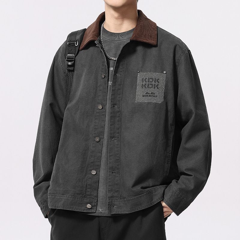 High-End Casual Jacket For Men, And Autumn, Turn-Down Collar, Trendy Brand, 2025 New Japanese Style, Plus Size, Spring_mkmklike.com