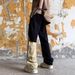 Black And White Patchwork Ripped Jeans Slim Fit High Straight Leg Trendy Brand Street Floor Pants_mkmklike.com