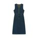 Chicco Chicco Break Vest Spring Women's New Design Sense Tea Style French Platycodon Denim Strap Long Dress_mkmklike.com