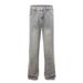 Retro American Vibe Yellow Mud Dyed Slimming Jeans Men Women Street Washed Distressed Loose Straight Leg Flared Pants_mkmklike.com