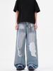 Men's Retro Tie Dye Jeans Loose Flared Mid-Waist Vibe Trendy Pants American High Street Style Handsome Casual Polyester_mkmklike.com