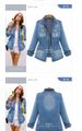 K New Women's Denim Jacket Long Sleeve Coat_mkmklike.com