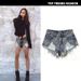 Women's Clothing Women's Slim High Waist Worn Irregular Leaky Pockets Tassel Snowflake Nostalgic Denim Shorts_mkmklike.com