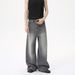 Men's Clothing American Cleanfit Retro High Street Wide Leg Straight Leg Versatile Whitened Jeans Trend_mkmklike.com