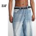 EF JEANS | 2023 New Product, Korean Version Loose And Versatile Essential Blue Straight Wide Leg Jeans Men's Casual_mkmklike.com