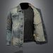 Men's Clothing Long Sleeved Lapel Cardigan Denim Jacket For Boys Niche Design Trendy Cool Personality_mkmklike.com