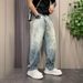 Men's Clothing Men's Summer Thin Fashion Jeans Style Loose Versatile Straight Leg Wide Leg Ripped Casual Pants Trendy_mkmklike.com