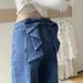Women's Clothing Design High Waist Bow Straight Jeans Early Spring Temperament Slim Loose Wide Leg Long Pants_mkmklike.com