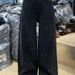Vintage American Glam Rhinestone Jeans For Women - Loose Fit, Relaxed, High-Waisted Flared Pants With Sparkling Embellishments_mkmklike.com