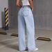 Light Blue Washed Wide Leg Jeans Loose Fit Solid Color Trousers for Women European And American Style 2026 New_mkmklike.com