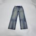 Men's Heavyweight American Streetwear Denim Jeans – A-Line Washed Blue Straight-Leg Relaxed Fit For Clean Aesthetic (S/M/L/XL)_mkmklike.com