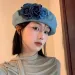 Hot Sale Denim Flower Elegant Summer Spring Berets Ladies Women Girls Fashion Trendy Outdoor Street Cap_mkmklike.com
