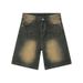 Men's Clothing Men's Loose Straight Denim Shorts Summer Retro Distressed Blue Versatile Hot Pants Trendy Brand_mkmklike.com