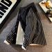 Versatile Patchwork Black And White Striped Denim Jacket, Niche Street Bombing Washed Jacket, Workwear_mkmklike.com