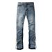 Men's Clothing Men's Fashion Flared Jeans - Retro Denim Pants With Patchwork Details, Comfortable Cotton Fit For Casual & Streetwear_mkmklike.com