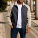 Men's Casual Jacket For Foreign Trade, New Autumn Trendy Brand, Stand-up Collar, Color-blocking, Versatile Jacket, Men's_mkmklike.com