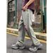 Men's Distressed Patchwork Baggy Jeans - Relaxed Fit Wide Leg Denim Pants With Contrast Applique_mkmklike.com